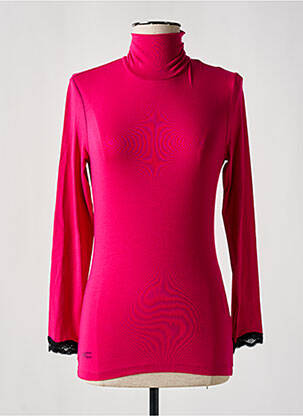 Sous-pull stretch manches longues rose NATHALIE CHAIZE femme