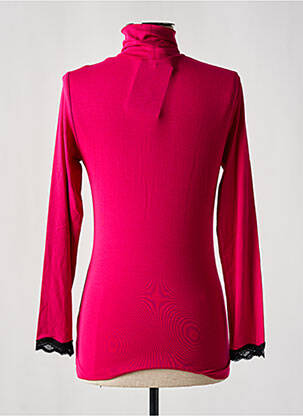 Sous-pull stretch manches longues rose NATHALIE CHAIZE femme
