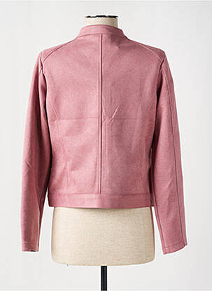 Veste casual tissage suedine rose SIGNATURE femme