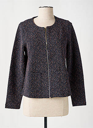 Veste casual col rond bleu SIGNATURE femme