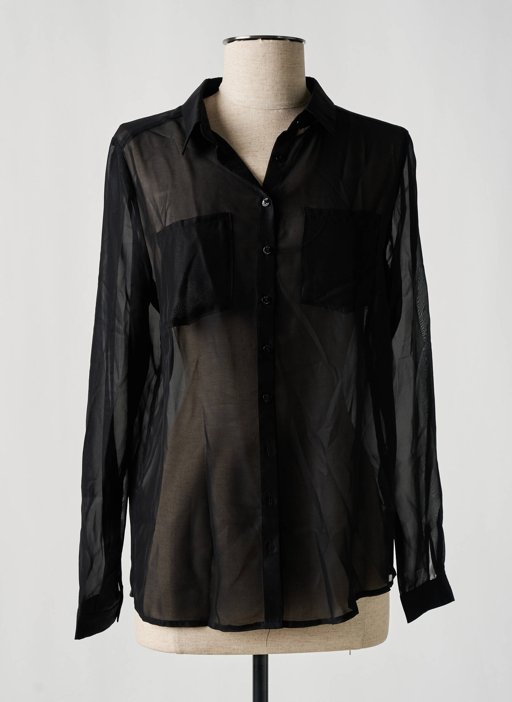 Chemisier coupe fluide manches longues noir LPB LES PETITES BOMBES  femme