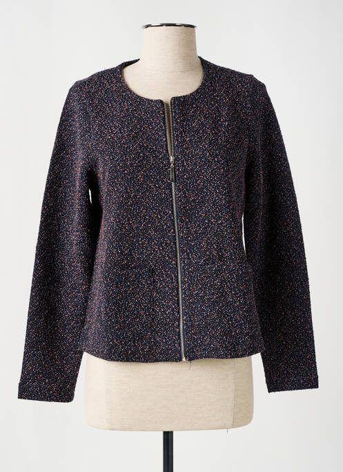 Veste casual col rond bleu SIGNATURE femme