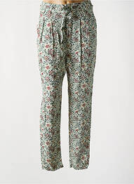 Pantalon slim tissage popeline taille haute vert TEDDY SMITH femme