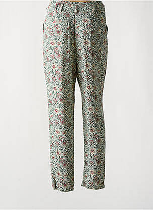 Pantalon slim tissage popeline taille haute vert TEDDY SMITH femme