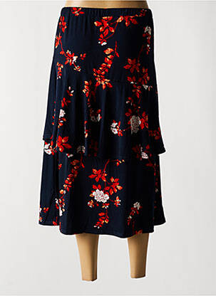 Jupe mi-longue stretch bleu SIGNATURE femme