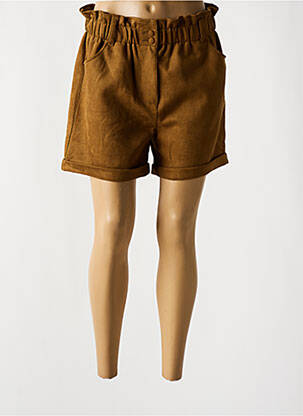 Short fermeture zippée sous rabat boutonné taille haute marron TEDDY SMITH femme