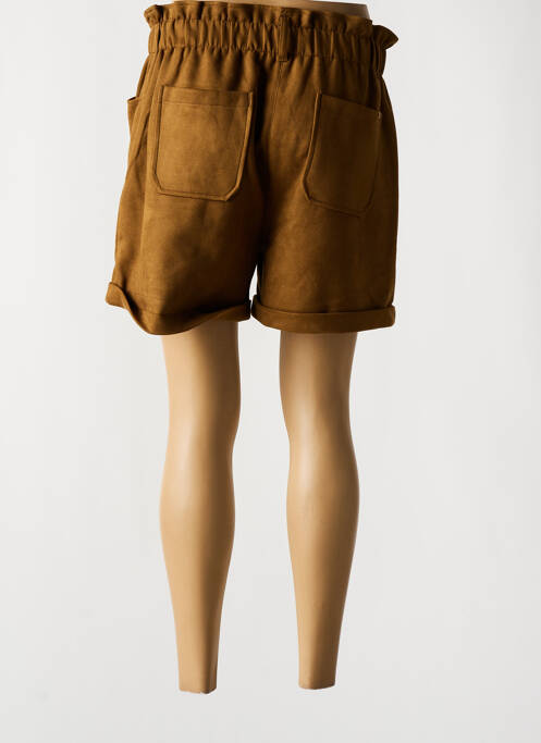 Short fermeture zippée sous rabat boutonné taille haute marron TEDDY SMITH femme