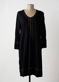 Robe mi-longue coupe fluide manches longues noir NATHALIE CHAIZE femme