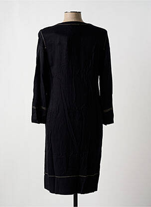 Robe mi-longue coupe fluide manches longues noir NATHALIE CHAIZE femme