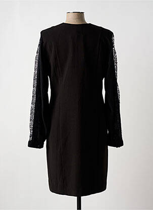 Robe mi-longue manches longues manches longues noir NATHALIE CHAIZE femme