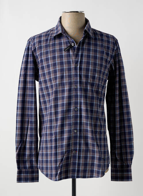 Chemise manches longues bleu DELAHAYE pour homme