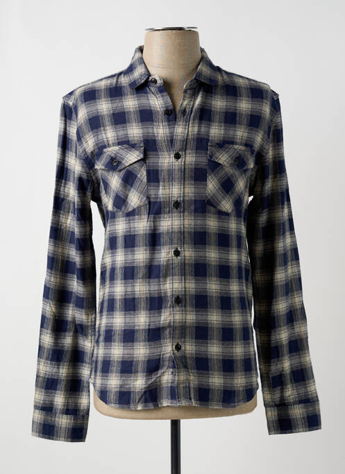 Chemise manches longues bleu TEDDY SMITH pour homme