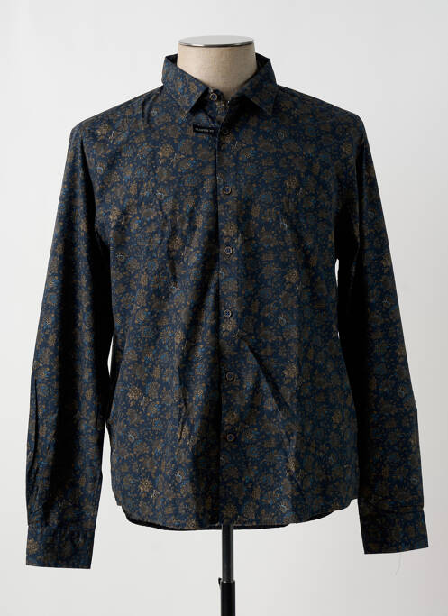 Chemise manches longues bleu DELAHAYE pour homme