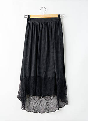 Jupe longue imprimé fantaisie noir TEDDY SMITH femme