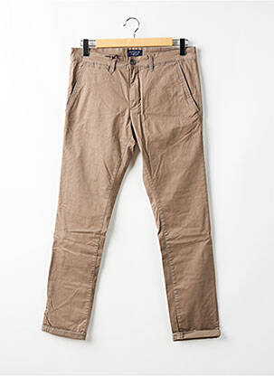 Pantalon chino tissage popeline taille normale marron TEDDY SMITH homme