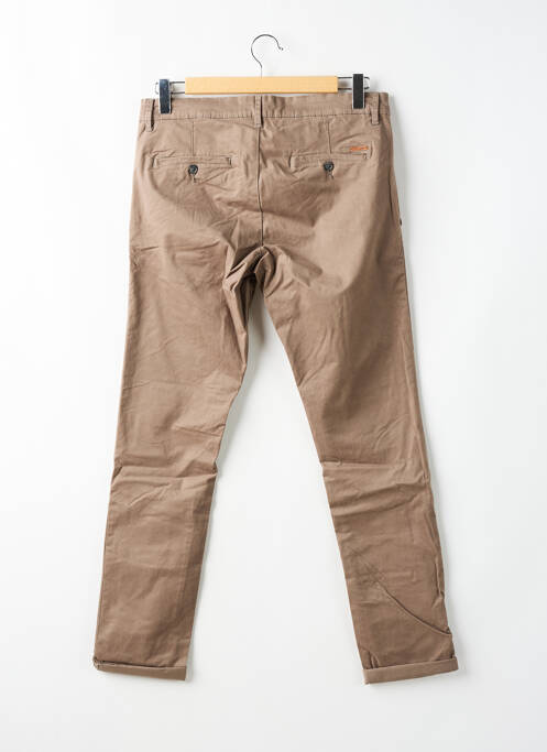 Pantalon chino tissage popeline taille normale marron TEDDY SMITH homme