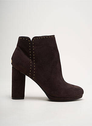 Bottines/boots fermeture zippée talon de 7 à 9cm marron GUESS femme