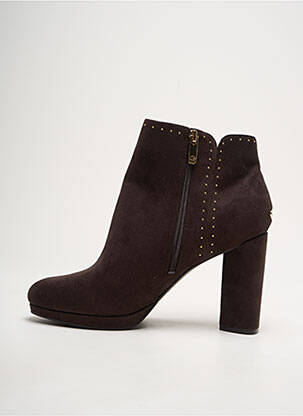 Bottines/boots fermeture zippée talon de 7 à 9cm marron GUESS femme