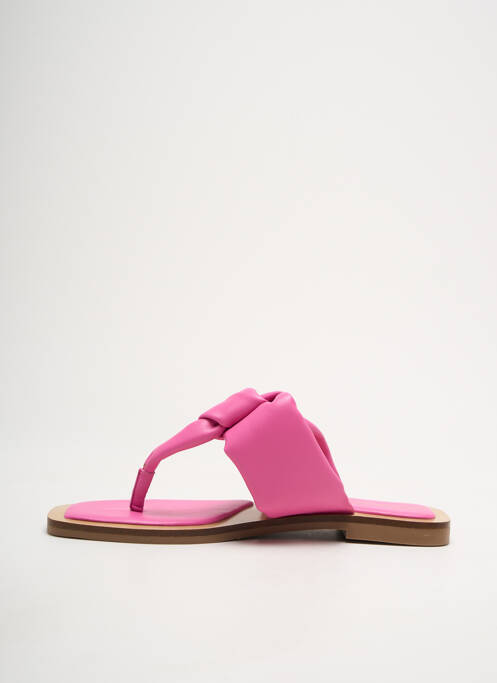 Tongs matière lisse talon plat jusqu'à 3cm rose LOLA CASADEMUNT femme