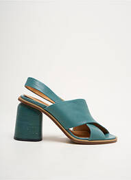 Sandales/nu pieds tissage satiné talon de 7 à 9cm bleu HALMANERA femme