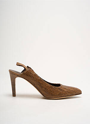 Escarpin à bout pointu pour femmes en daim beige sable talon 11