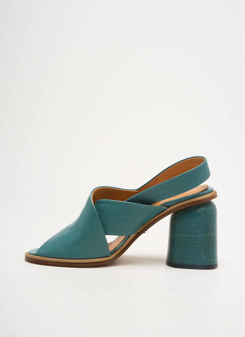 Sandales/nu pieds tissage satiné talon de 7 à 9cm bleu HALMANERA femme