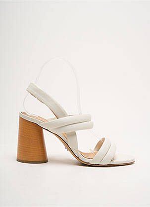 Sandales/nu pieds tissage satiné talon de 7 à 9cm blanc HALMANERA femme