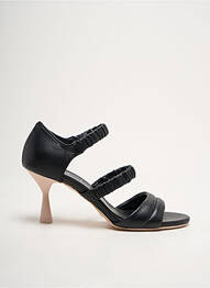 Sandales/nu pieds tissage satiné talon de 4 à 6cm noir AGL femme