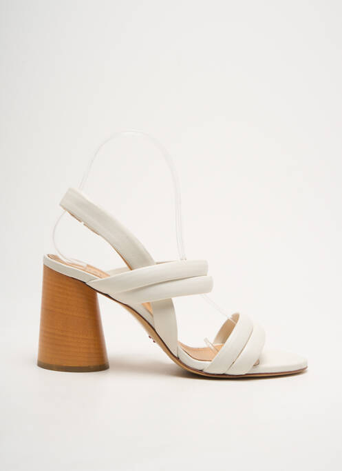 Sandales/nu pieds tissage satiné talon de 7 à 9cm blanc HALMANERA femme