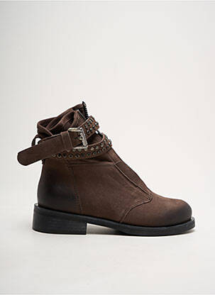 Bottines/boots matière lisse talon de 4 à 6cm marron REQINS femme