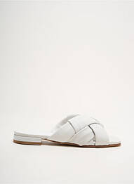 Mules/sabots matière lisse talon plat jusqu'à 3cm blanc JULIE DEE femme