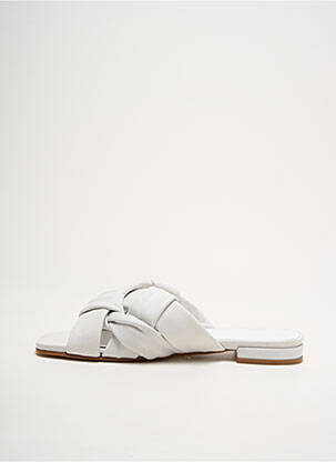 Mules/sabots matière lisse talon plat jusqu'à 3cm blanc JULIE DEE femme