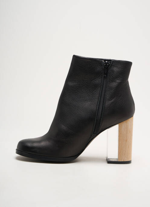 Bottines/boots matière lisse talon de 7 à 9cm noir MIISTA femme