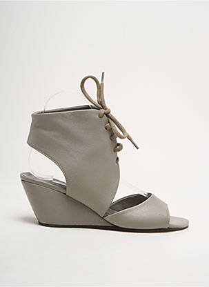 Sandales/nu pieds tissage satiné talon de 4 à 6cm gris FAUSTO SANTINI femme