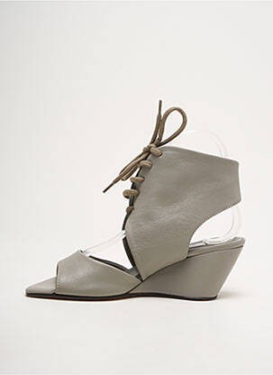 Sandales/nu pieds tissage satiné talon de 4 à 6cm gris FAUSTO SANTINI femme
