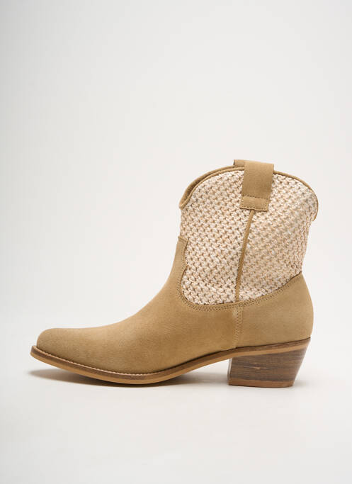 Bottines/boots bout pointu talon de 4 à 6cm beige MINKA DESIGN femme
