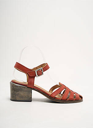 Sandales/nu pieds tissage satiné talon de 4 à 6cm orange MOMA femme