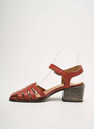 Sandales/nu pieds tissage satiné talon de 4 à 6cm orange MOMA femme