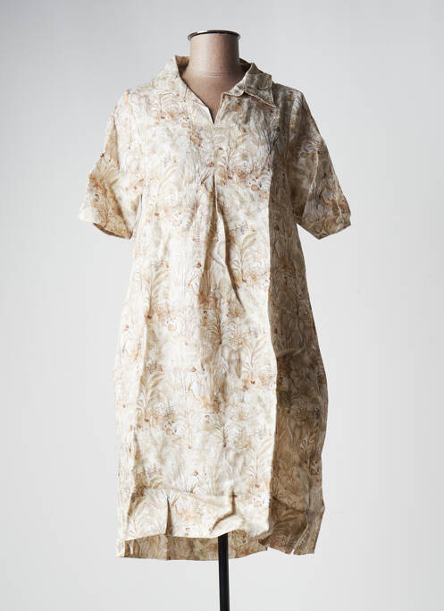 Robe mi-longue beige LA FEE MARABOUTEE femme