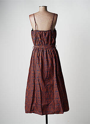Robe mi-longue sans manche sans manche marron LA FEE MARABOUTEE femme