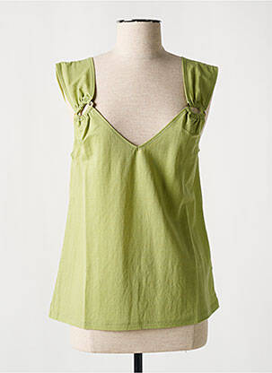 T-shirt col v fines bretelles vert WNT COLLECTION femme