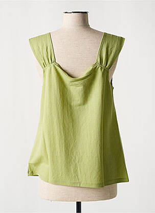 T-shirt col v fines bretelles vert WNT COLLECTION femme