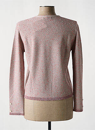 Gilet manches longues col rond rose I.ODENA femme