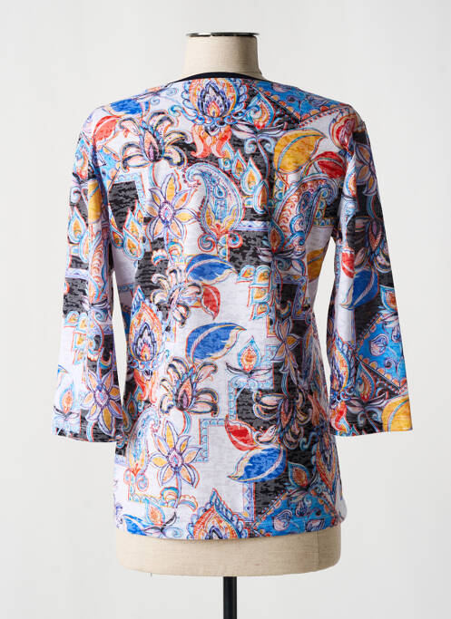 T-shirt col v manches 3/4 bleu CONCEPT K femme