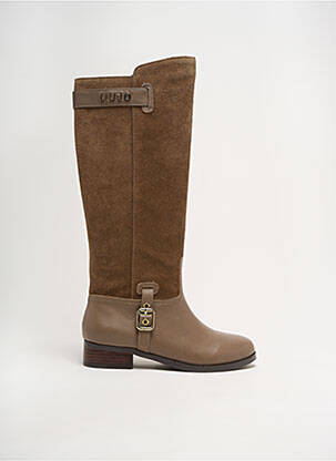 Bottes matière lisse talon plat jusqu'à 3cm marron LIU JO femme