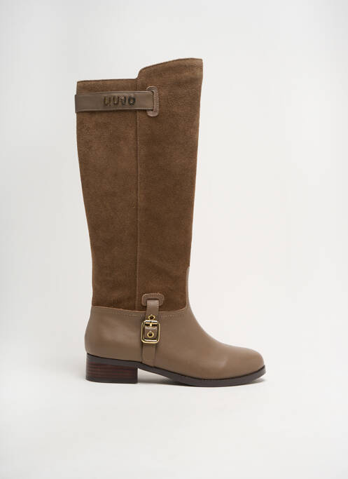 Bottes matière lisse talon plat jusqu'à 3cm marron LIU JO femme