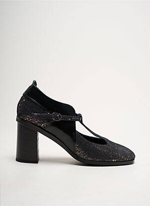 Escarpins tissage satiné talon de 7 à 9cm noir LILI MILL femme