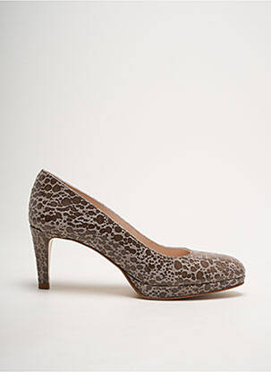 Escarpins tissage satiné talon de 4 à 6cm marron PARALLELE femme