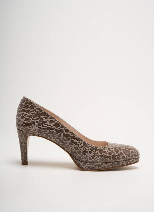 Escarpins tissage satiné talon de 4 à 6cm marron PARALLELE femme