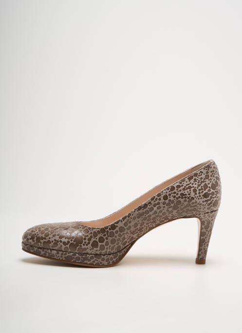 Escarpins tissage satiné talon de 4 à 6cm marron PARALLELE femme